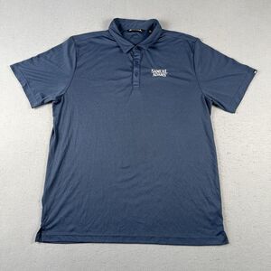 Travis Mathew Golf Polo Shirt Men’s 2XL Blue Samual Adam’s Logo‎ Short Sleeve